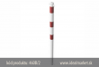 z�brana vjazdu Ø60x2,5 mm, 900mm nad zemou, bielo-�erven�, pre usadenie do bet�nu, dve osi, celkov� d�ka 1300mm, k�d produktu 460B-2, www.idealmarket.sk