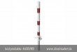 z�brana vjazdu bielo-�erven� Ø60x2,5 mm, bez osi, sklopn� z�brana uchyten� na hmo�dinky, 900mm nad zemou, na visiaci z�mok, na zabetonovanie, k�d produktu 460UVHB, www.idealmarket.sk