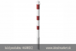 vyberate�n� z�brana vjazdu Ø60x2,5 mm, bielo-�erven�, dve osi, 900mm nad zemou, na zabetonovanie do zemnej obj�mky, k�d produktu 460HB-2, www.idealmarket.sk