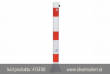 z�brana vjazdu sklopn� Ø76x2,6 mm, �iarovo zinkovan�, bielo-�erven�, uzamknutie na trojhran, kotvenie na hmo�dinky, k�d produktu 476FUB, www.idealmarket.sk