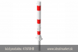 z�brana vjazdu sklopn� Ø76x2,6 mm, �iarovo zinkovan�, b�lo-�erven�, uzamknutie na trojhran, kotvenie na hmo�dinky s obj�mkou na zabetonovanie, k�d produktu 476FUHB, www.idealmarket.sk