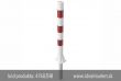 z�brana vjazdu sklopn� s obj�mkou na zabetonovanie, Ø76x2,6 mm, �iarovo zinkovan�, bielo-�erven�, uzamknutie na cylindrov� z�mok, kotvenie na hmo�dinky, k�d produktu 476UZHB, www.idealmarket.sk