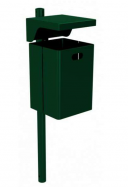 odpadkov� ko� �tvorcov� so strie�kou, zelen�, so stlpikom 19