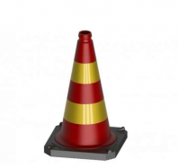 dopravn� ku�e� v��ka 500mm �erveno-�lt�